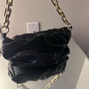 Black Leather Quilted Bag
